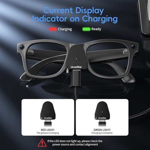 محول شحن مكون من عبوتين لنظارات RayBan Meta الذكية (الجيل الأول والجيل الثاني) Wayfarer/Skyler/Headliner وOakley Meta HSTN، موصل محول شاحن USB C المحمول لملحقات نظارات Rayban Meta in Kuwait