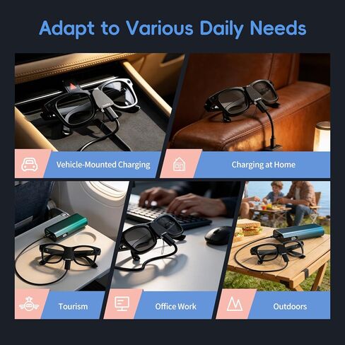 محول شحن مكون من عبوتين لنظارات RayBan Meta الذكية (الجيل الأول والجيل الثاني) Wayfarer/Skyler/Headliner وOakley Meta HSTN، موصل محول شاحن USB C المحمول لملحقات نظارات Rayban Meta in Kuwait