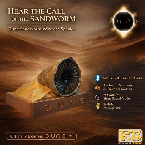 مكبر صوت لاسلكي FAMETEK Dune Sandworm مع تأثيرات صوتية Shai-Hulud وThumper مع ميكروفون وآلة نوم صوت Sandworm Tunnle لمدة 60 دقيقة in Kuwait