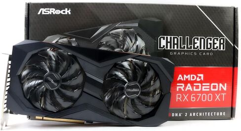 بطاقة رسوميات الألعاب ASRock Radeon RX 6700 XT Challenger D، وذاكرة فيديو GDDR6 سعة 12 جيجابايت، وAMD RDNA2 (RX6700XT CLD 12G) (متجددة) in Kuwait