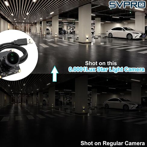 وحدة كاميرا USB منخفضة الإضاءة SVPRO 1080P، لوحة كاميرا ويب Starlight 0.0001 Lux، عدسة M16، F1.0، زاوية واسعة 110 درجة بدون تشويه، توصيل وتشغيل USB لنظام التشغيل Windows، Linux، Android، MacOS in Kuwait