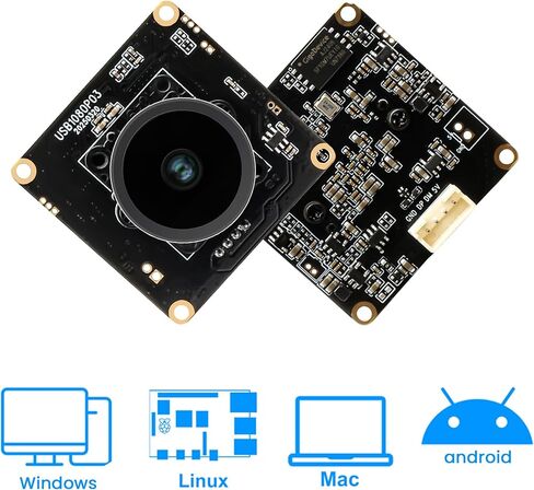 وحدة كاميرا USB منخفضة الإضاءة SVPRO 1080P، لوحة كاميرا ويب Starlight 0.0001 Lux، عدسة M16، F1.0، زاوية واسعة 110 درجة بدون تشويه، توصيل وتشغيل USB لنظام التشغيل Windows، Linux، Android، MacOS in Kuwait