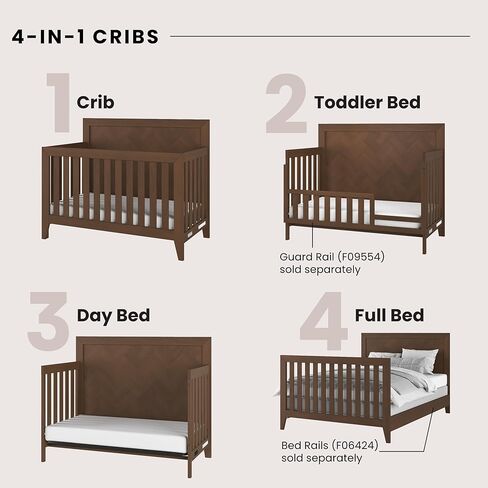 Child Craft Kieran Design 4-in-1 Convertible Baby Crib Nursery Furniture Set - Baby Bed, Double Dresser, Chest Drawer & Nightstand Desk for Babies, Toddlers and Kids (4 Piece - Crescent Gray) in Saudi Arabia