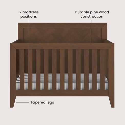 Child Craft Kieran Design 4-in-1 Convertible Baby Crib Nursery Furniture Set - Baby Bed, Double Dresser, Chest Drawer & Nightstand Desk for Babies, Toddlers and Kids (4 Piece - Crescent Gray) in Saudi Arabia