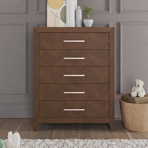 Child Craft Kieran Design 4-in-1 Convertible Baby Crib Nursery Furniture Set - Baby Bed, Double Dresser, Chest Drawer & Nightstand Desk for Babies, Toddlers and Kids (4 Piece - Crescent Gray) in Saudi Arabia