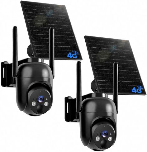 لا توجد كاميرا أمان WiFi مع بطاقة SIM مدمجة 4G LTE كاميرات أمان تعمل بالطاقة الشمسية الخلوية، لاسلكية في الهواء الطلق للمنطقة النائية، رؤية ليلية ملونة 2K، عرض مباشر 360 درجة، تنبيهات فورية IP65، عبوتان in Kuwait