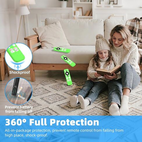 [2Pack] Silicone Cover Compatible with Onn TV 4K UHD Streaming Stick TV Box 100024646 100026240 Remote, Shockproof Anti Slip Protective Skin Case for Onn 4K/HD Remote with Lanyard (Green+Blue) in Kuwait