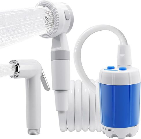 Portable Camping Shower Pump, Rechargeable Electric Outdoor Shower with Multi Spray Modes, Portable Shower Head for Camping, Hiking, Travel, RV in Kuwait