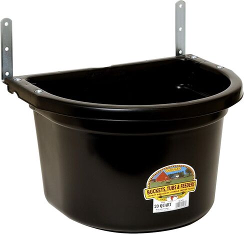 وحدة تغذية سياج بلاستيكية من Little Giant® | مغذية الخنازير | مقطع على وحدة تغذية السياج | دلو تغذية قابل للتركيب | 9 كوارت | أحمر in Kuwait