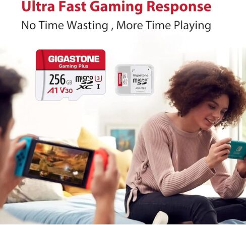 جيجاستون - GS-2IN1-A1V30GAME-256GB-R - بطاقة جيجاستون GS-2IN1-A1V30GAME-256GB-R Gaming Plus A1V30 microSD (256 جيجابايت) in Kuwait