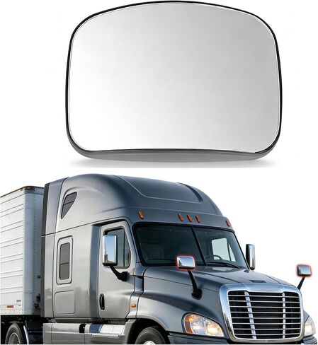HECASA Hood Mirror Glass Compatible with 2008-2017 Freightliner Cascadia Convex Glass Wide Angle ABS Black Driver or Passenger Side 1 PC in Saudi Arabia