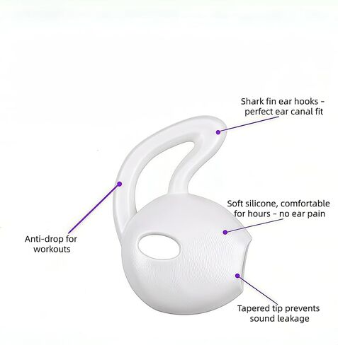 Ear Gel for iPhone EarPods, Anti-Slip Soft Silicone Replacement Earbud Tips, 4 Pairs Sport Ear Hooks Covers for iPhone 7/6s/6 Plus/5s/5c/SE,Clear Ear Buds Tips for Wired Earphone in Kuwait
