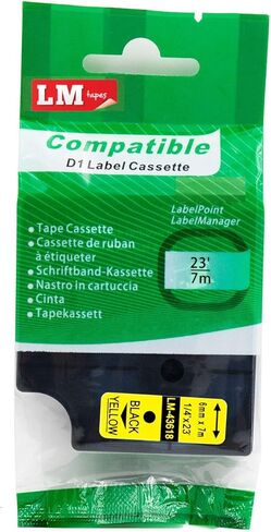 2/Pack LM Tapes - Premium LM43621 1/4" White on Black Label Maker Tape, Compatible with Dymo 43621 D1 Label Tape 6mm in Kuwait