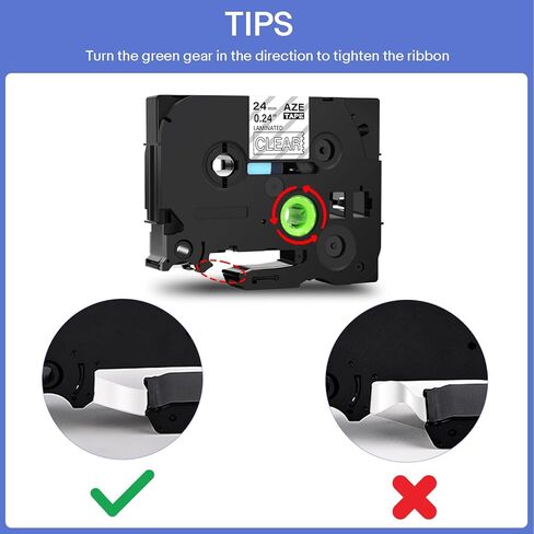 GREENCYCLE TZe-155 White on Clear Label Tape Compatible for Brother P-Touch Label Maker TZe TZ Tape TZe-155 TZ-155 24mm 0.94 Laminated Clear for PT-D600 D610BT P700 P750W, 3 Pack in Kuwait