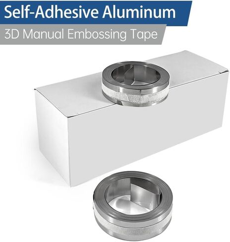 3D Manual Embossing Tape, Self Adhesive Aluminum Label Maker Refill for DYMO M1011/M11 Label Maker, 12mmx3.65m in Kuwait