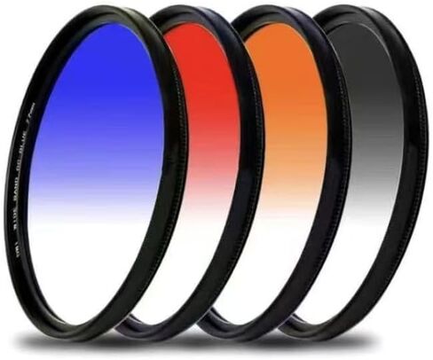 52MM Professional 4 Piece Gradual Color Filter Kit (Orange, Blue, Red, Grey) for Camera Camcorder Lens in Kuwait