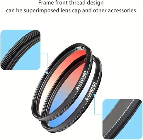52MM Professional 4 Piece Gradual Color Filter Kit (Orange, Blue, Red, Grey) for Camera Camcorder Lens in Kuwait