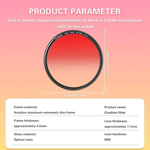 52MM Professional 4 Piece Gradual Color Filter Kit (Orange, Blue, Red, Grey) for Camera Camcorder Lens in Kuwait