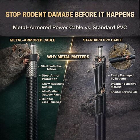 Chewproof Power Cable for Solar Panel Connector, 5.5x2.1 to 4.0x1.7 Male DC Plug, Compatible with Tactacam Reveal,Stealth Cam,Elusuve Wildlife, WiseEye, Barn Owl, Moultrie & Muddy Trail Cameras, 39" in Kuwait