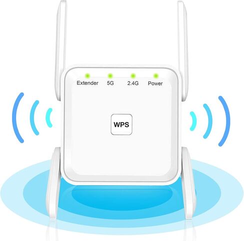 2022 Newest WiFi Extender Booster - 1200Mbps WiFi Extender Signal Booster Long Range up to 8000sq.ft, Wireless Internet Booster for Home, WiFi Signal Amplifier Repeater with Ethernet Port, Easy Setup in Kuwait