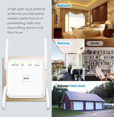 2022 Newest WiFi Extender Booster - 1200Mbps WiFi Extender Signal Booster Long Range up to 8000sq.ft, Wireless Internet Booster for Home, WiFi Signal Amplifier Repeater with Ethernet Port, Easy Setup in Kuwait