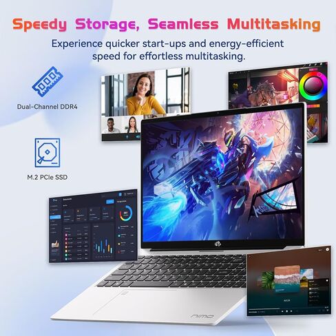 NIMO 17.3" FHD IPS Laptop, Intel Core i3-1215U (Beats i5-1135G7 Class), 32GB RAM, 1TB SSD, Windows 11 Home, Wi-Fi 6, Backlit Keyboard, Fingerprint, USB-C 65W Fast Charge, Bluetooth 5.2, 180° View in Kuwait