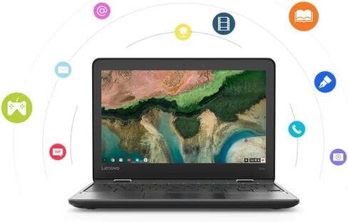 كمبيوتر محمول Lenovo 300e Gen 2 بشاشة لمس 11.6 بوصة، كمبيوتر محمول Chromebook، معالج Intel Celeron N4020 1.10 جيجا هرتز للطلاب، ذاكرة وصول عشوائي 4 جيجابايت، 32 جيجابايت SSD، لوحة مفاتيح يابانية، نظام تشغيل Chrome (متجدد) in Kuwait