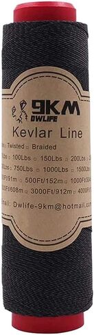 9KM DWLIFE Black Braided Kevlar Cord, 500~1500lb, Heavy Duty Huge Kite String, Model Rocket, Paracord, Fishing Assist Cord, Camping, Hiking, Outdoor Survival Rope in Saudi Arabia