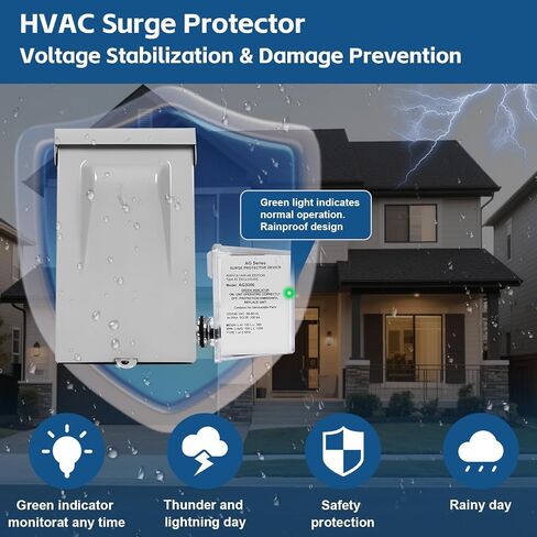 AG3000 HVAC Surge Protector 120/240V, 3-Mode Mini Split Surge Protective Device with TPMOV Technology, Type 4X Watertight Enclosure Lightning & Surge Protection for AC, Furnace, HVAC Equipment in Kuwait