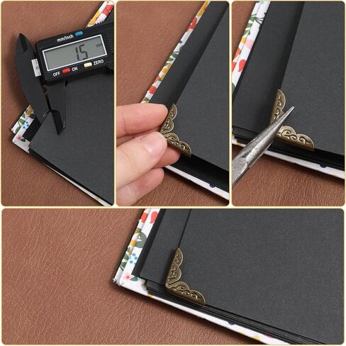 100 PCS Metal Book Corner Protectors, Vintage Book Corner Covers Iron Paperback Books Protector Corner Guard Edge Decorative for Scrapbooking Triangle Decorative Diary Cover Menus Folder Album, Bronze in Kuwait