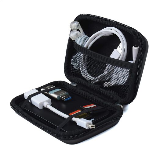 VanGoddy 5.2 Inch Nylon Black Carrying Case Pouch for GPS Portable Hard Drives Compatible with 2.5 Inch HDD SSD Cables Chargers and Earphones Organizer Bag in Kuwait