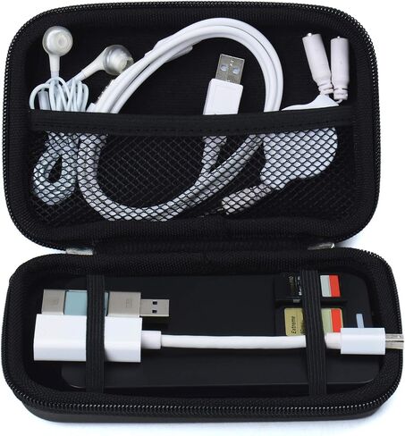 VanGoddy 5.2 Inch Nylon Black Carrying Case Pouch for GPS Portable Hard Drives Compatible with 2.5 Inch HDD SSD Cables Chargers and Earphones Organizer Bag in Kuwait