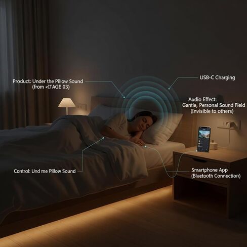 Pillow Speaker Bluetooth Sound Machine with Bone Conduction Technology,White Noise for Sleep Enhancement and Relaxation in Kuwait