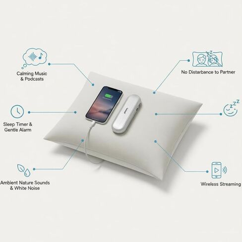 Pillow Speaker Bluetooth Sound Machine with Bone Conduction Technology,White Noise for Sleep Enhancement and Relaxation in Kuwait