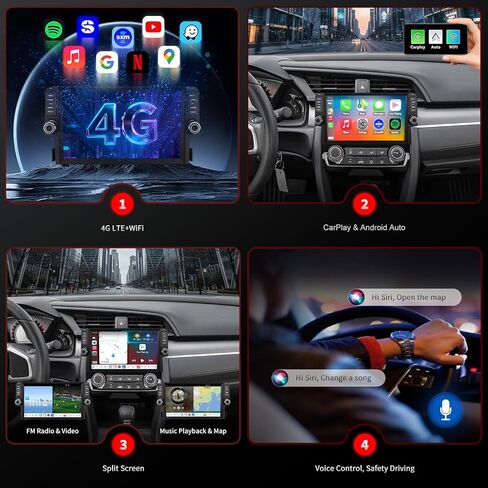 4G Network Radio for Honda Civic Upgrade 2016-2021,Stereo Replacement,QLED Touch Screen,8core CPU,Carplay and Android Auto,OEM Style in Kuwait