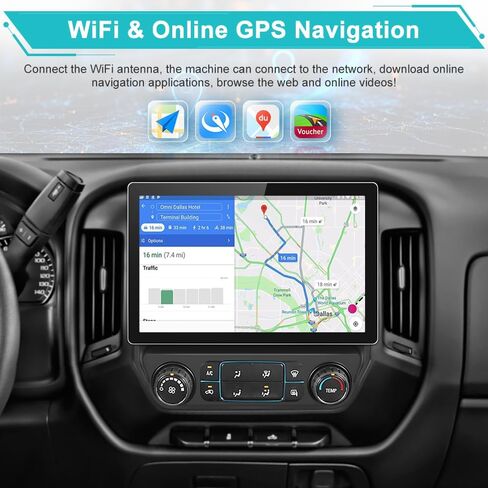 13.1 Inch Android 15 Car Radio for Chevy Silverado GMC Sierra 2014-2018, 2GB RAM 64GB ROM with Wireless CarPlay & Android Auto, Backup Camera, GPS Navigation, WiFi, Bluetooth, FM/AM Radio, DSP, SWC in Kuwait