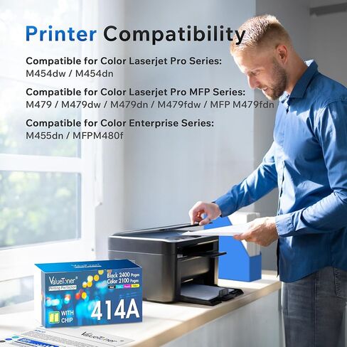 414A Toner Cartridges 4 Pack- MFP M479fdw Replacement for hp 414a Toner cartridges 4 Pack for HP Color LaserJet Pro MFP M479fdw M479fdn M479dw Pro M454dw M454dn M479 M454 M480f Printer丨W2020A in Kuwait