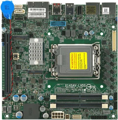 اللوحة الأم Supermicro X14SAV-LVDS Mini-ITX بمقبس واحد V1 (LGA-1851) معالجات Intel Core Ultra 9/7/5 Series 2 in Kuwait