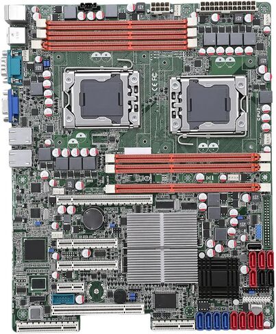 EBTOOLS ATX Motherboard, LGA 1366 Motherboard, 3 Channel DDR3, PCI E 2.0 16X, RJ45, USB, VGA, Support up to 24GB, 82574L Dual Gigabit LAN in Kuwait