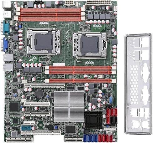 EBTOOLS ATX Motherboard, LGA 1366 Motherboard, 3 Channel DDR3, PCI E 2.0 16X, RJ45, USB, VGA, Support up to 24GB, 82574L Dual Gigabit LAN in Kuwait