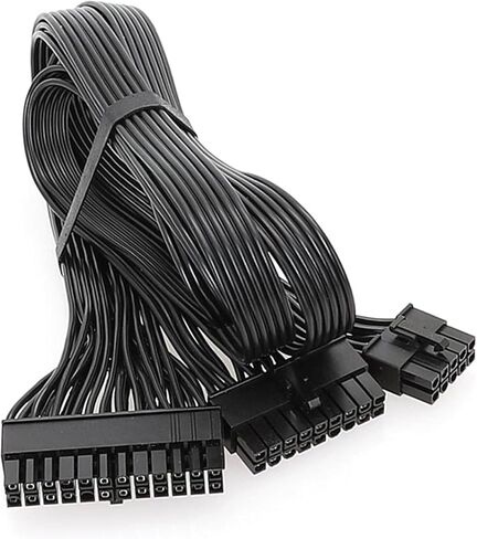 60cm Black Flat Cable for G+ G2 G3 P2 T2 Series Modular Power Supply 10PIN +18PIN to 24PIN Modular Power in Kuwait