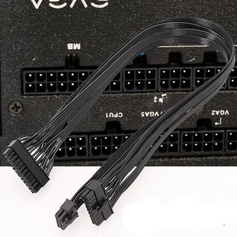 60cm Black Flat Cable for G+ G2 G3 P2 T2 Series Modular Power Supply 10PIN +18PIN to 24PIN Modular Power in Kuwait
