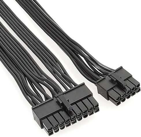 60cm Black Flat Cable for G+ G2 G3 P2 T2 Series Modular Power Supply 10PIN +18PIN to 24PIN Modular Power in Kuwait