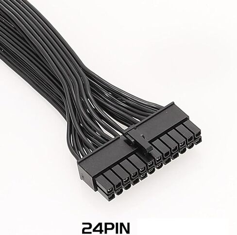 60cm Black Flat Cable for G+ G2 G3 P2 T2 Series Modular Power Supply 10PIN +18PIN to 24PIN Modular Power in Kuwait