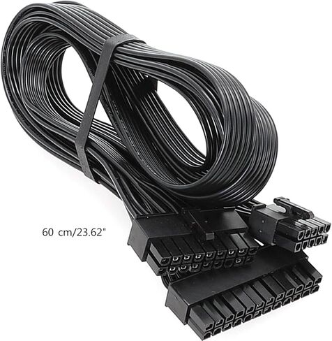 60cm Black Flat Cable for G+ G2 G3 P2 T2 Series Modular Power Supply 10PIN +18PIN to 24PIN Modular Power in Kuwait