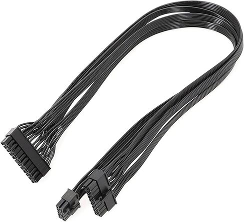 60cm Black Flat Cable for G+ G2 G3 P2 T2 Series Modular Power Supply 10PIN +18PIN to 24PIN Modular Power in Kuwait