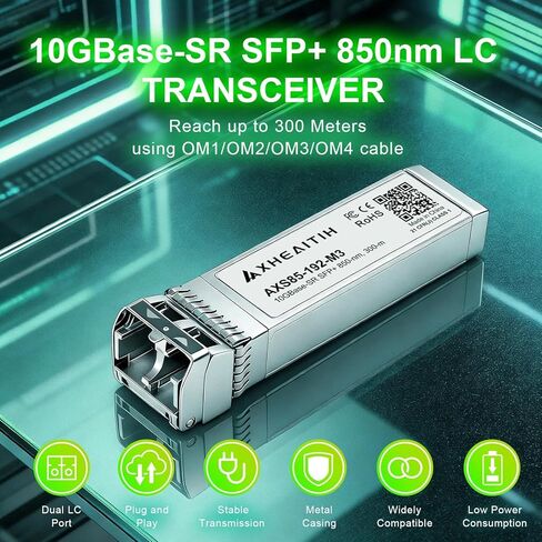 2 Pack 10GBase-SR SFP+ LC Transceiver 10Gbe Multimode Optical Module for Cisco for Meraki for Ubiquiti for Fortinet for Mikrotik for Netgear for D-Link for Supermicro for TP-Link（MMF 850nm 300M） in Kuwait