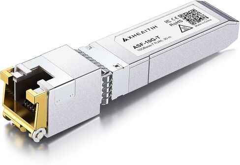 1.25/2.5/5/10G-T RJ45 Optical Module 10GBase-T SFP+ Transceiver 30M with CAT6a/7 for Cisco for Fortinet for Ubiquiti for Netgear for Mikrotik for D-Link for Meraki for TP-Link and More Plug and Play in Kuwait