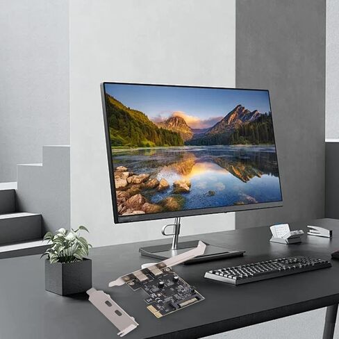 بطاقة GOWENIC PCIe إلى USB 3.2 Gen 1 مع عرض نطاق ترددي 5 جيجابت في الثانية، وبطاقة توسيع PCI Expree إلى USB C، ومحول وحدة تحكم PCI Express Type C PCIe USB3 Hub للكمبيوتر المكتبي in Kuwait