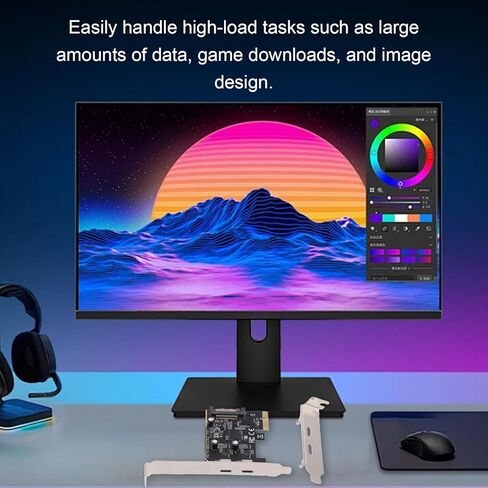 بطاقة GOWENIC PCIe إلى USB 3.2 Gen 1 مع عرض نطاق ترددي 5 جيجابت في الثانية، وبطاقة توسيع PCI Expree إلى USB C، ومحول وحدة تحكم PCI Express Type C PCIe USB3 Hub للكمبيوتر المكتبي in Kuwait